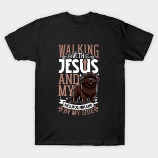 Jesus and dog - Newfoundland T-Shirt